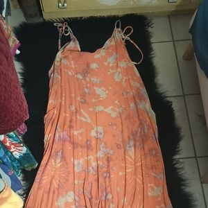 Vibrant Orange Tie-Dye Jumpsuit